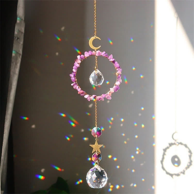 Attrape-soleil de guérison lunaire en cercle de cristal Olivenorma