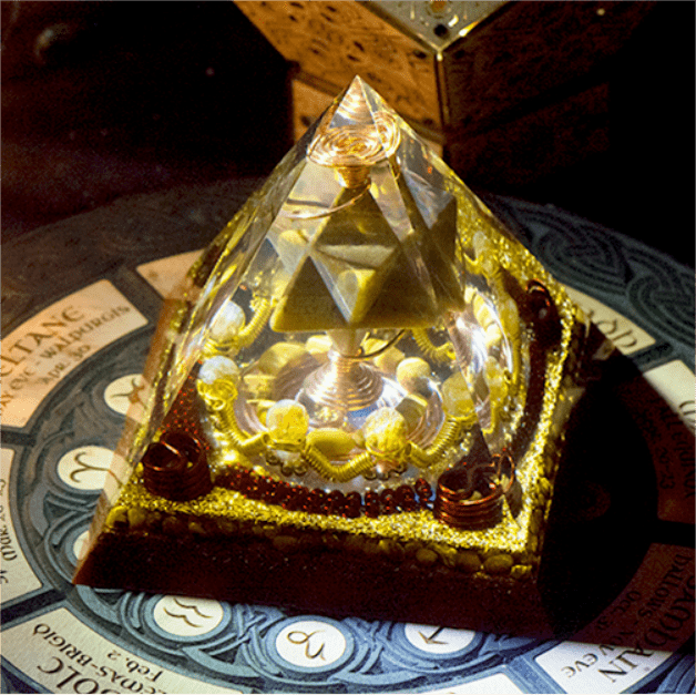 Olivenorma Merkaba Cube de Métatron Oeil de Tigre Tour de Citrine Pyramide d'Orgone