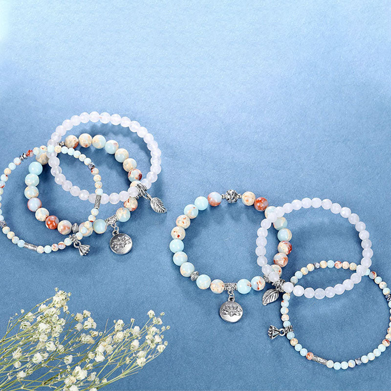 Bracelet 3 pièces en pierre de l'empereur du lotus