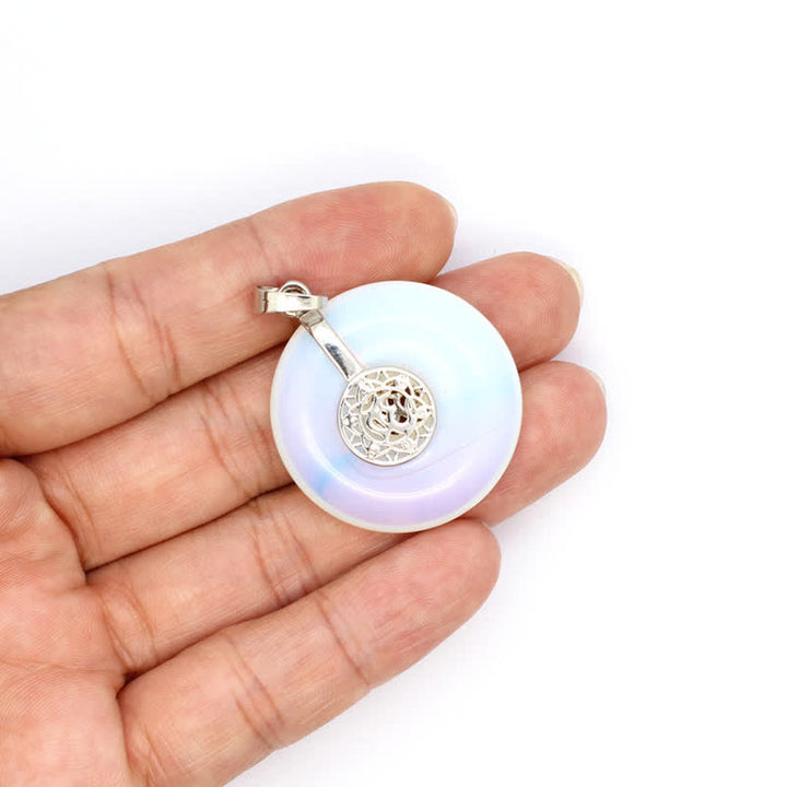 Collier Arbre de vie avec boucle de paix en cristal naturel Olivenorma