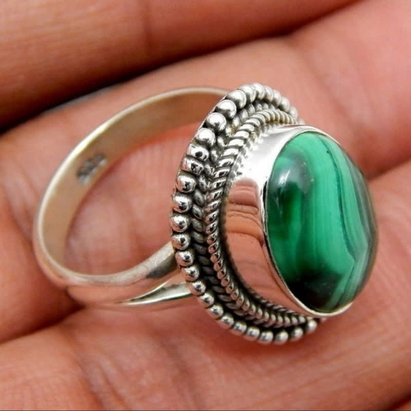 Bague de protection en malachite naturelle