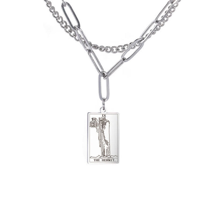 Collier à double chaîne avec carte de tarot Olivenorma