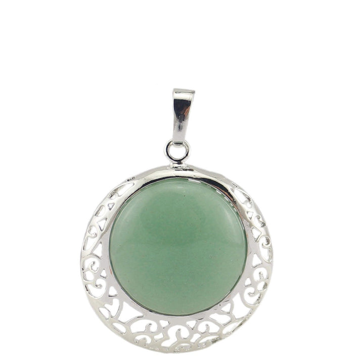 Collier ajustable en véritable pierre de cristal ronde Olivenorma