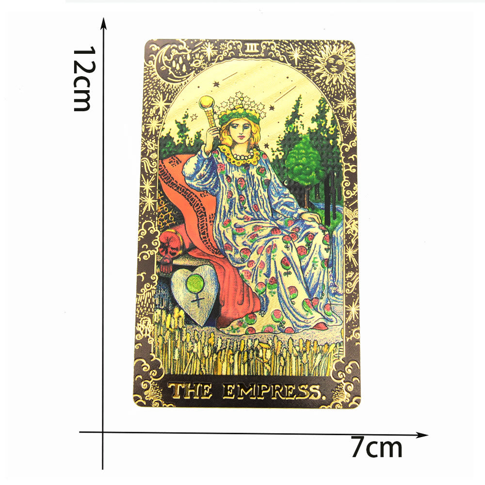 Coffret de divination en feuille d'or avec kit complet de cartes de tarot Olivenorma