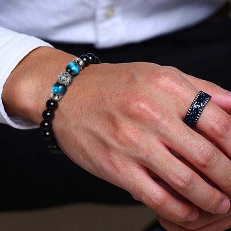 Bracelet symbole lion en pierre de cristal naturel Olivenorma