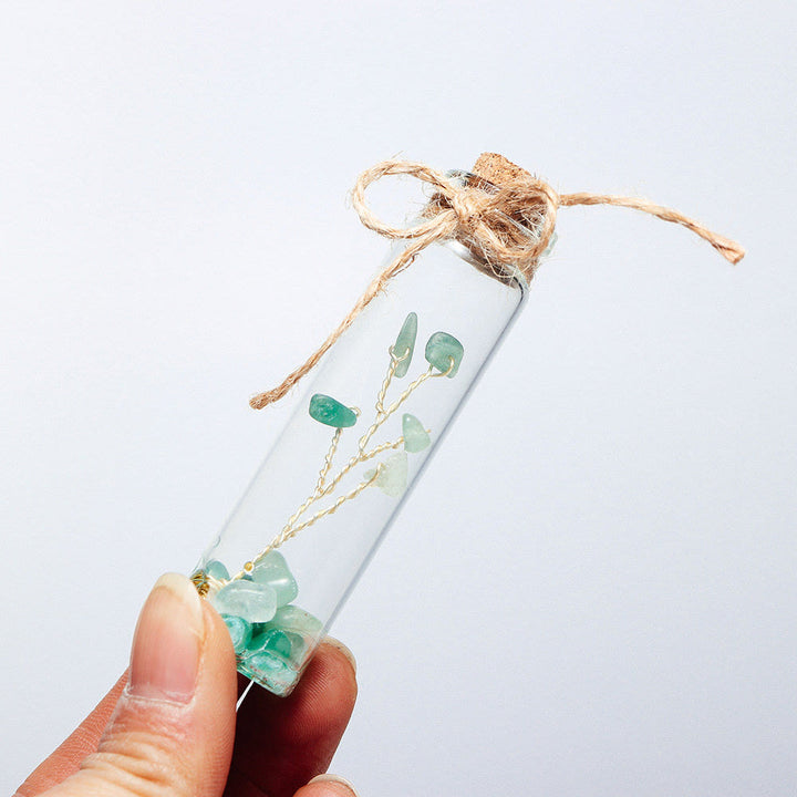 Décoration de bouteille en verre en pierre concassée en cristal de chakra Olivenorma