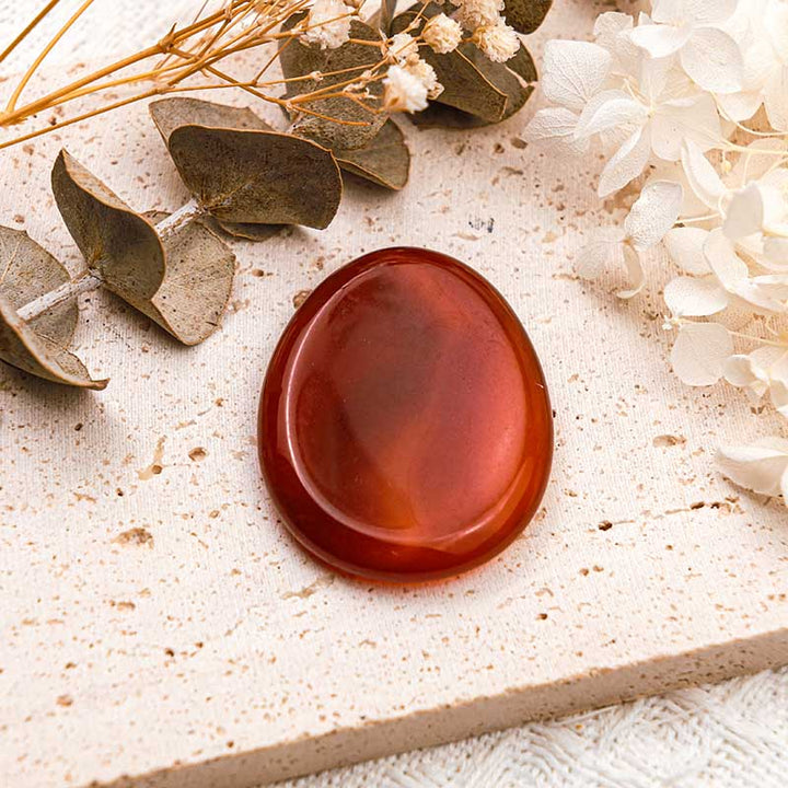 Pierre d'inquiétude pour le pouce en agate rouge Olivenorma