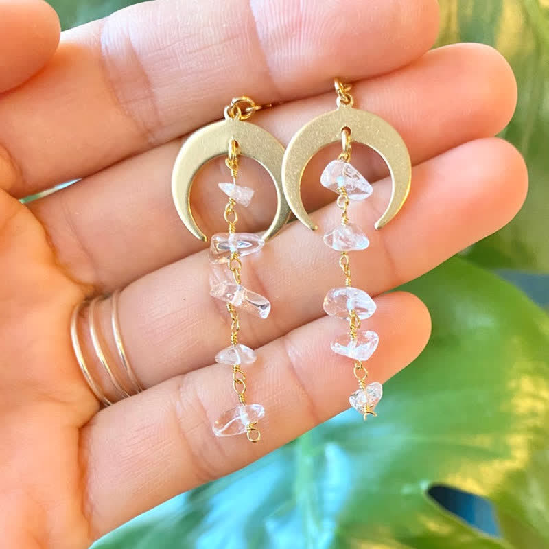Boucles d'oreilles à pampilles en cristal transparent améthyste Olivenorma