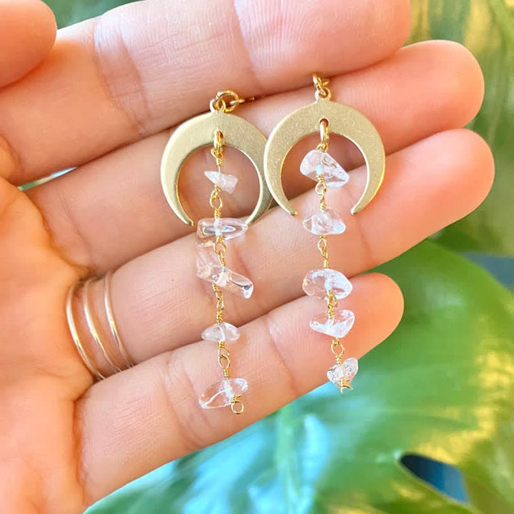 Boucles d'oreilles à pampilles en cristal transparent améthyste Olivenorma