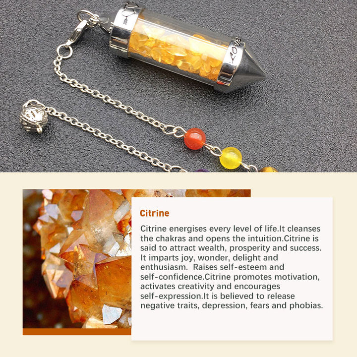Pendule de méditation en cristal coloré pour les chakras