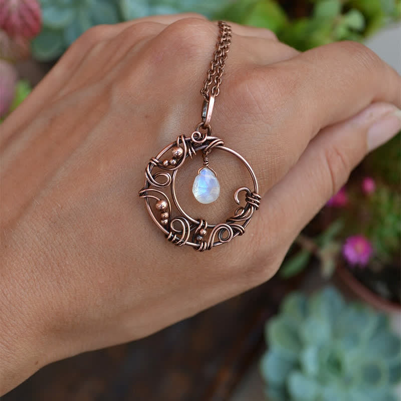 Collier croissant de lune créatif en pierre de lune Olivenorma Bohemia