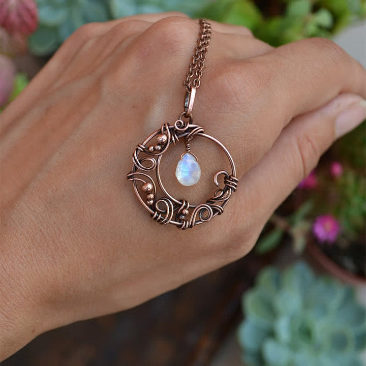 Collier croissant de lune créatif en pierre de lune Olivenorma Bohemia