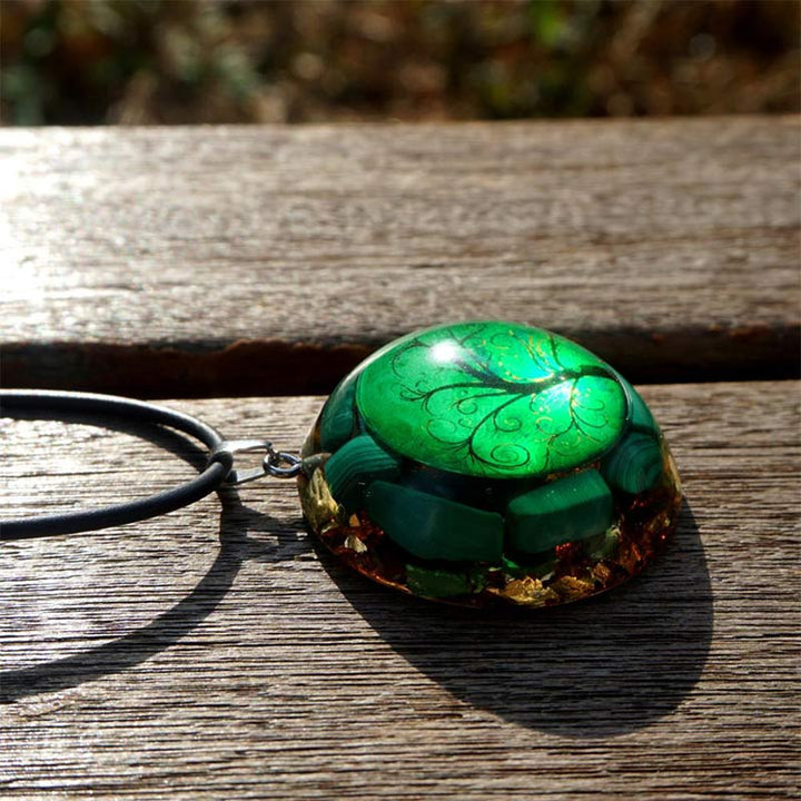 Collier Arbre de vie en malachite naturelle Olivenorma