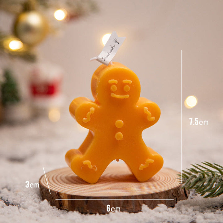 Bougie parfumée Olivenorma Ambiance de Noël Flocon de Neige Bonhomme en Pain d'Épices