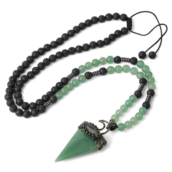 Collier de perles de méditation prismatiques en pierre naturelle Olivenorma