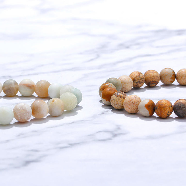 Bracelet gravé en 2 pièces avec pierres précieuses naturelles Olivenorma His Princess Her Prince