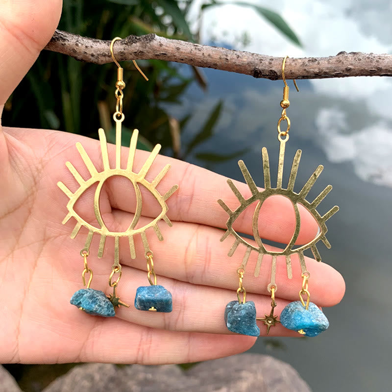 Boucles d'oreilles pendantes en cristal Olivenorma Evil Eye Tears Star