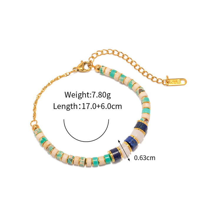 Ensemble de bijoux en pierre empereur agalmatolite et lapis-lazuli Olivenorma