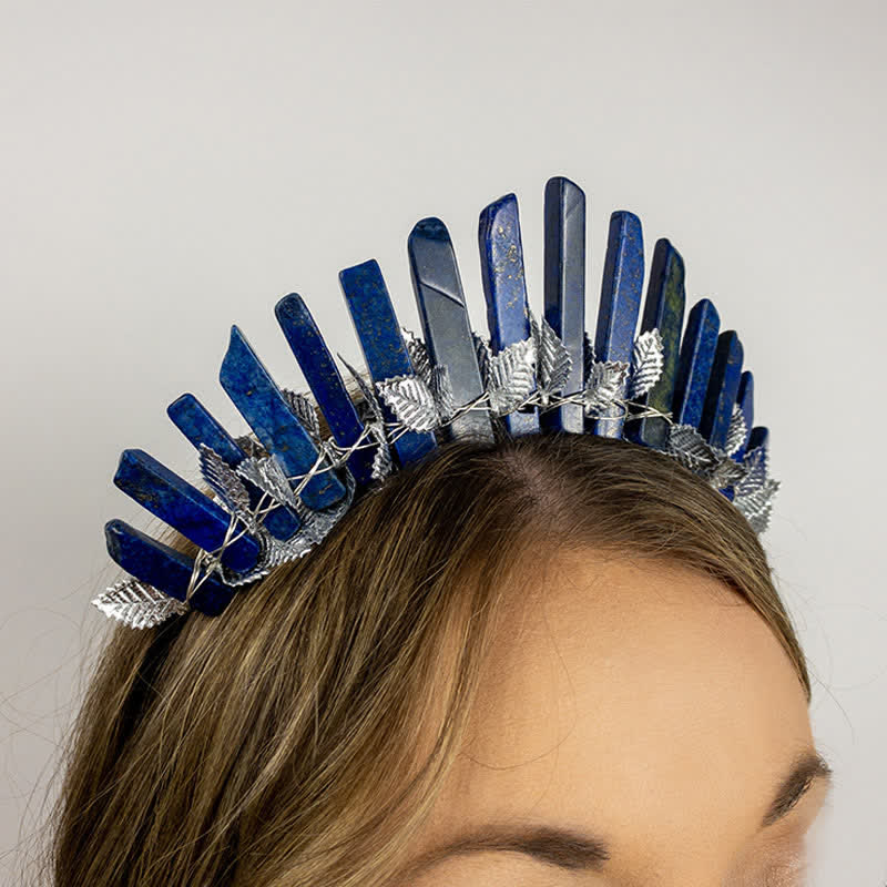 Couronne de cristal de sorcière de lune en lapis-lazuli Olivenorma
