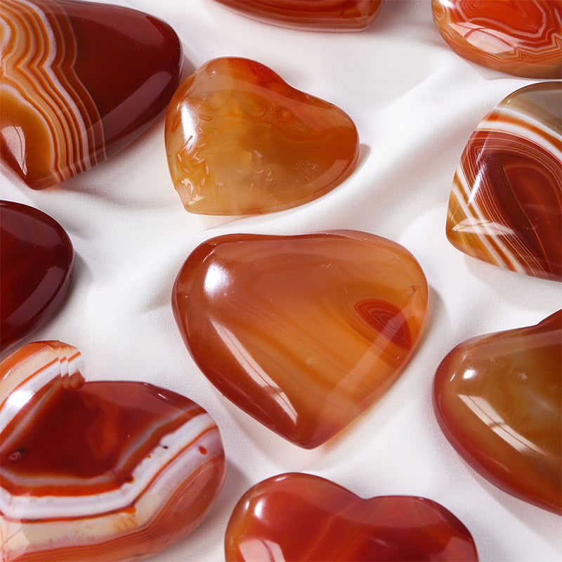 Cœurs en cristal de guérison en agate rouge