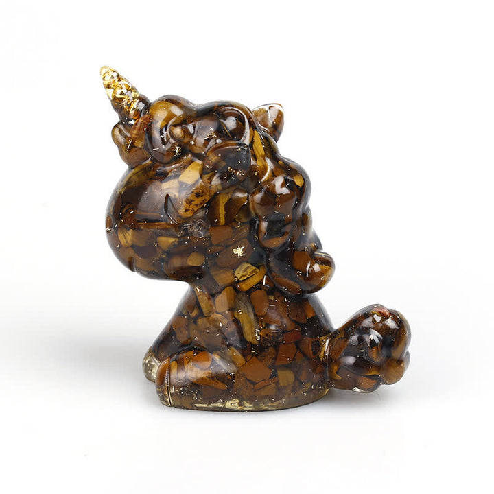 Décoration en pierres précieuses de licorne en cristal Olivenorma