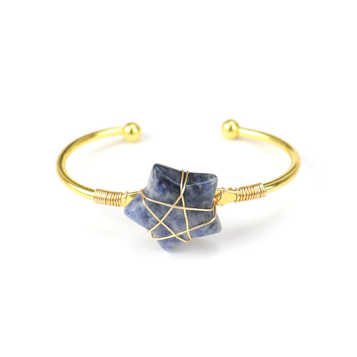 Bracelet en pierres précieuses en forme d'étoile enveloppé de fil d'or Olivenorma