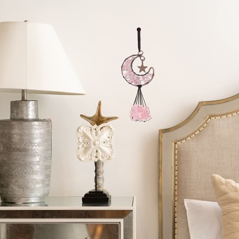 Carillon à vent en cristal de chakra de la lune et des étoiles Olivenorma