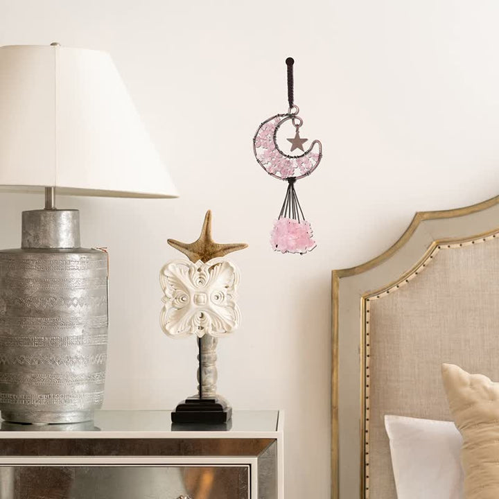 Carillon à vent en cristal de chakra de la lune et des étoiles Olivenorma