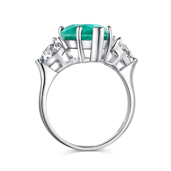 Bague exquise en zircon blanc et tourmaline Paraiba Olivenorma