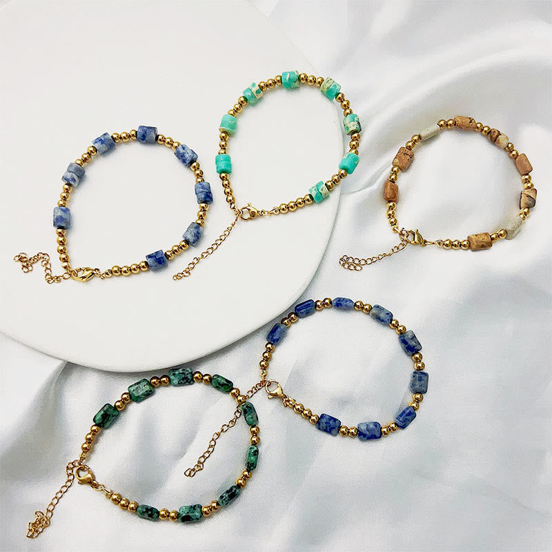 Bracelet de perles en pierre ethnique bohème Olivenorma