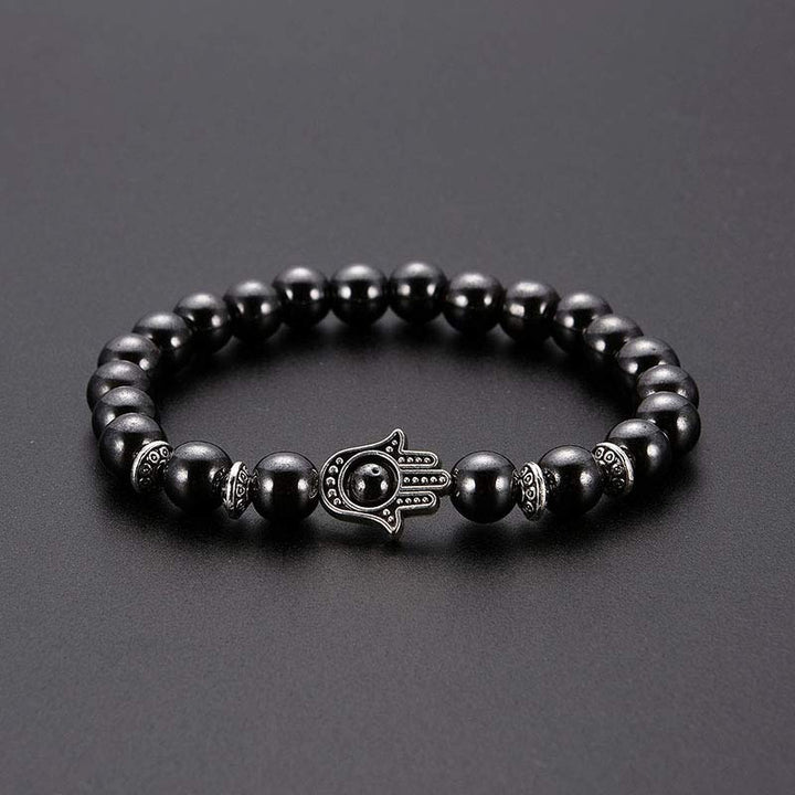 Bracelet de protection en obsidienne avec Hamsa