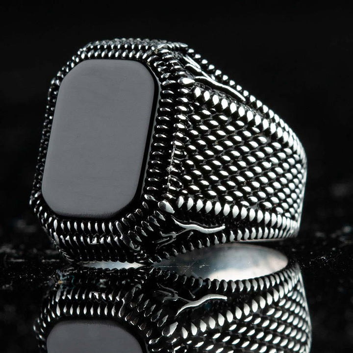 Bague en onyx noir pour homme Olivenorma « Reign Of Power »