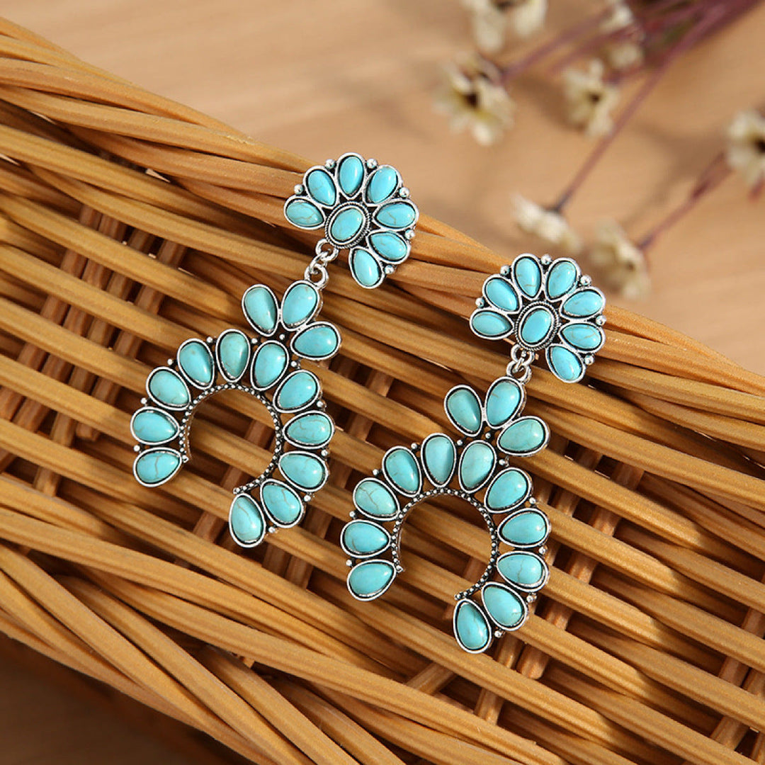 Boucles d'oreilles pendantes bohèmes en turquoise épaisse Olivenorma