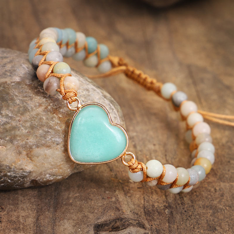 Bracelet coeur en turquoise naturelle