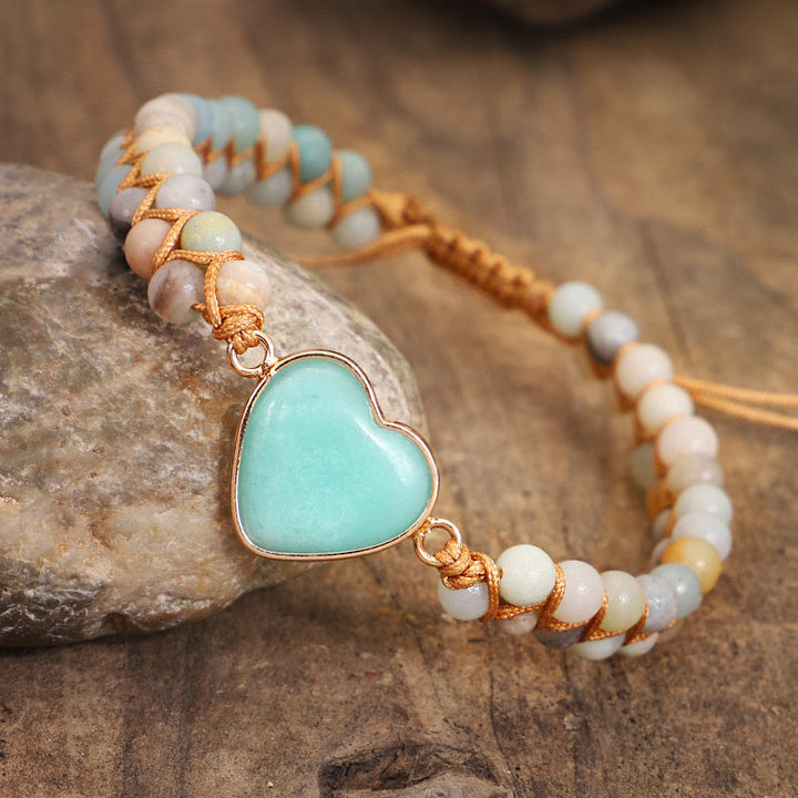 Bracelet coeur en turquoise naturelle