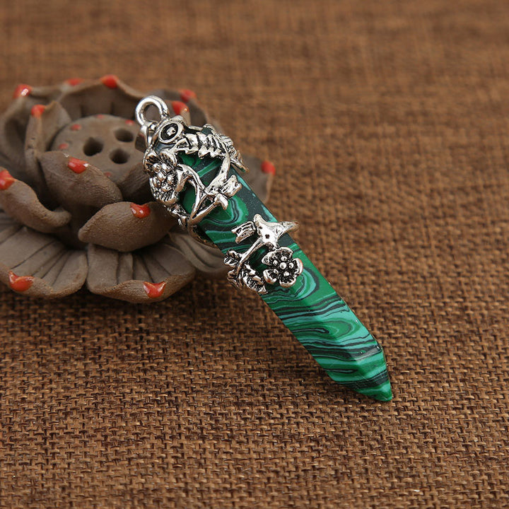 Collier de guérison spirituelle en pierre naturelle avec rose Olivenorma