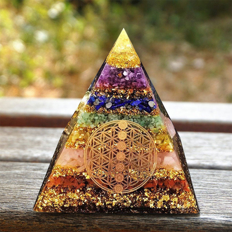 Pyramide d'orgone Fleur de Vie Chakra Olivenorma
