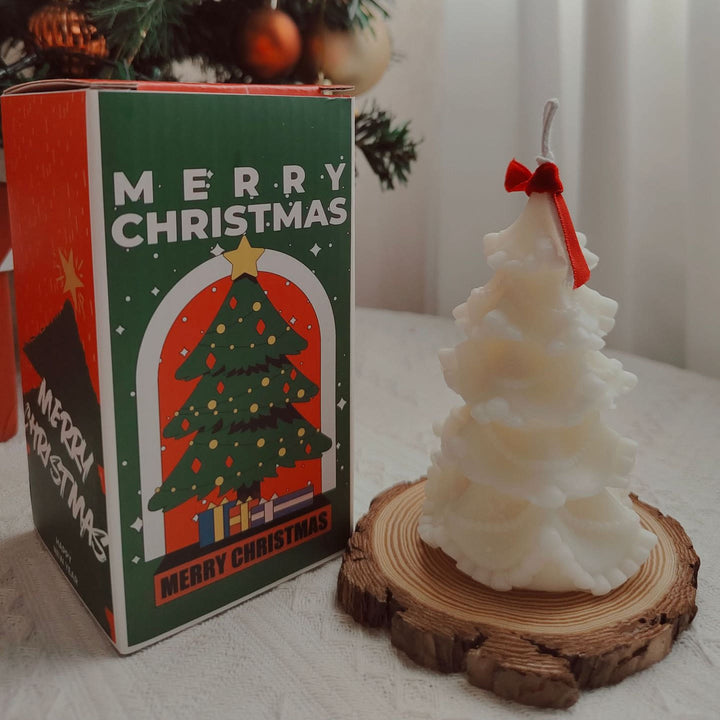 Bougie sculptée pour sapin de Noël Olivenorma