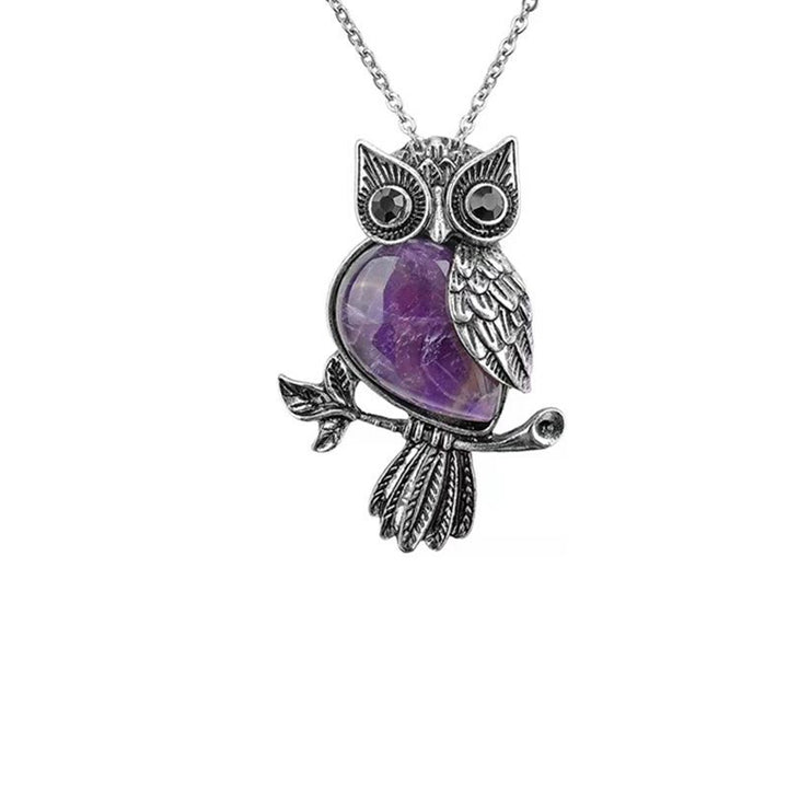 Collier hibou en pierre naturelle Olivenorma