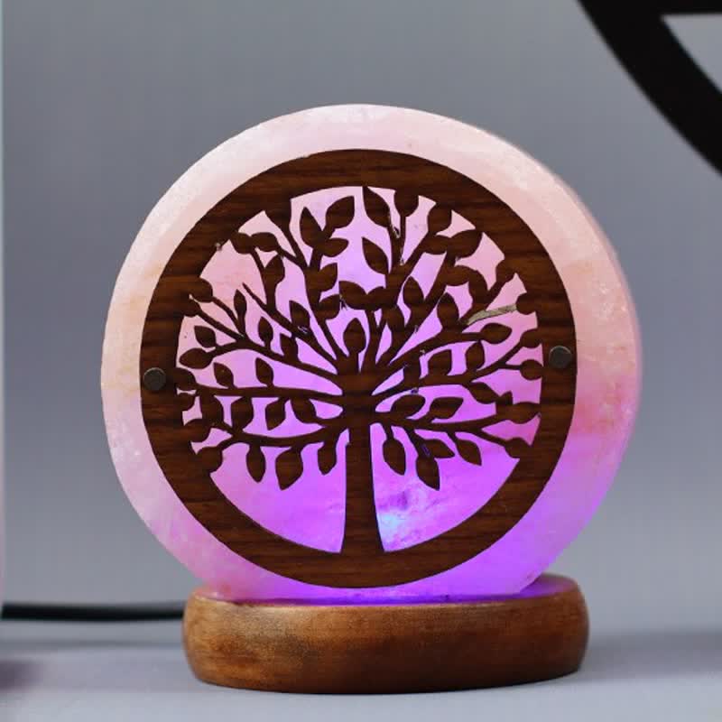 Lampe de sel rose de l'Himalaya Olivenorma Circle Tree Of Life