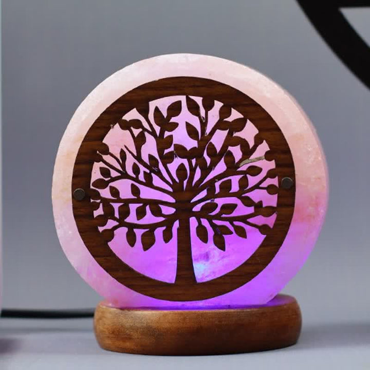 Lampe de sel rose de l'Himalaya Olivenorma Circle Tree Of Life