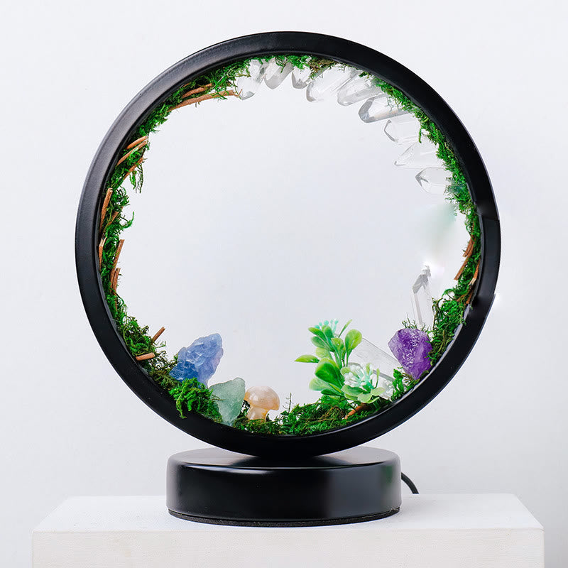 Lampe ronde en cristal de forêt de cristaux naturels Olivenorma