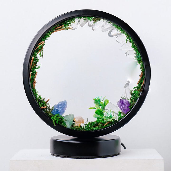 Lampe ronde en cristal de forêt de cristaux naturels Olivenorma