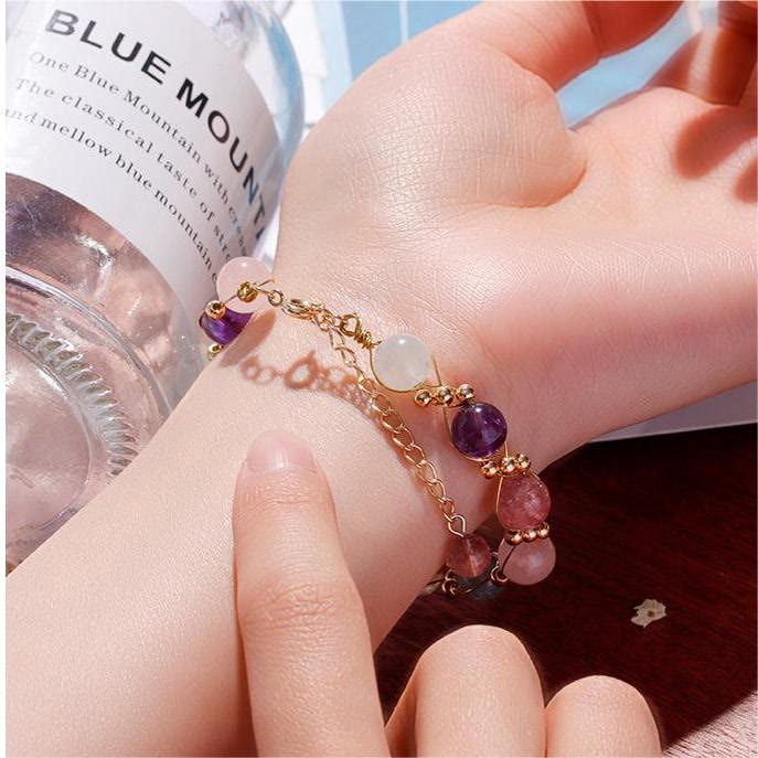 Bracelet en perles de cristal baroque naturel Olivenorma