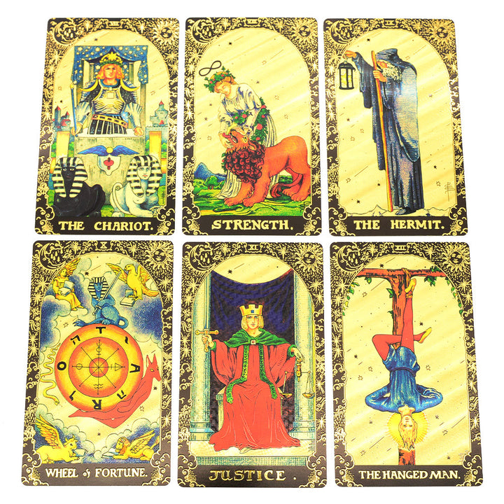 Cartes du jeu de tarot doré Olivenorma Black Gold Waite Foil
