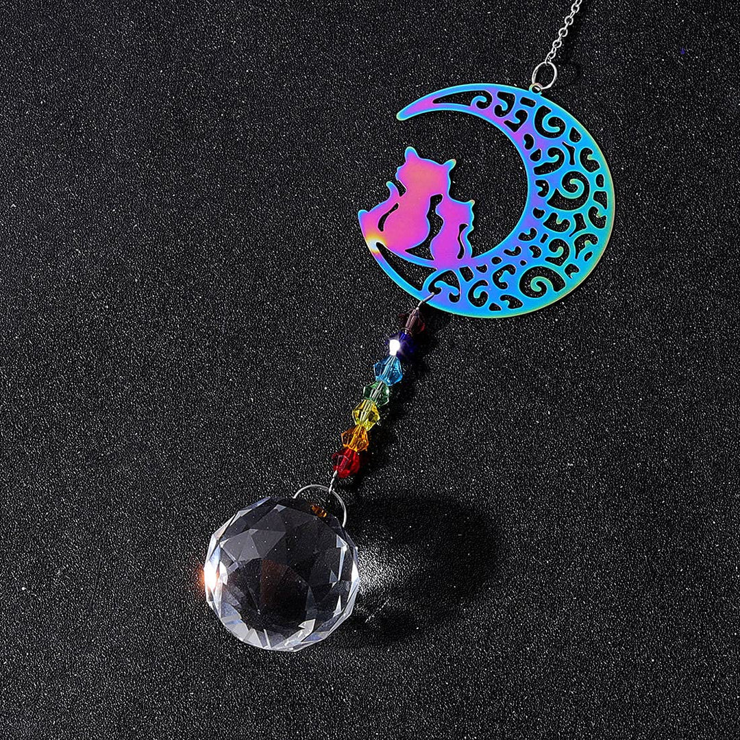 Carillon éolien à suspendre en cristal transparent avec perles chakra Olivenorma