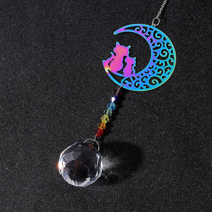 Carillon éolien à suspendre en cristal transparent avec perles chakra Olivenorma