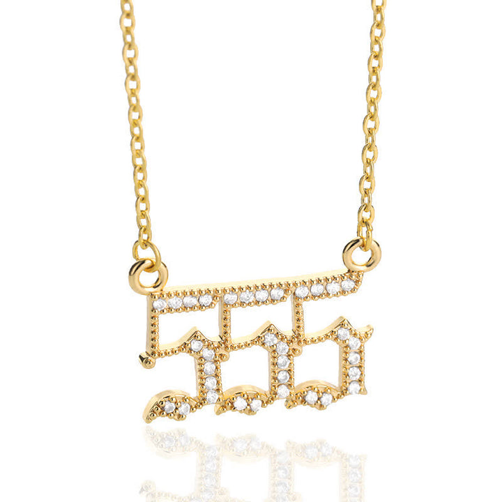 Collier avec chiffres angéliques en zircone Olivenorma