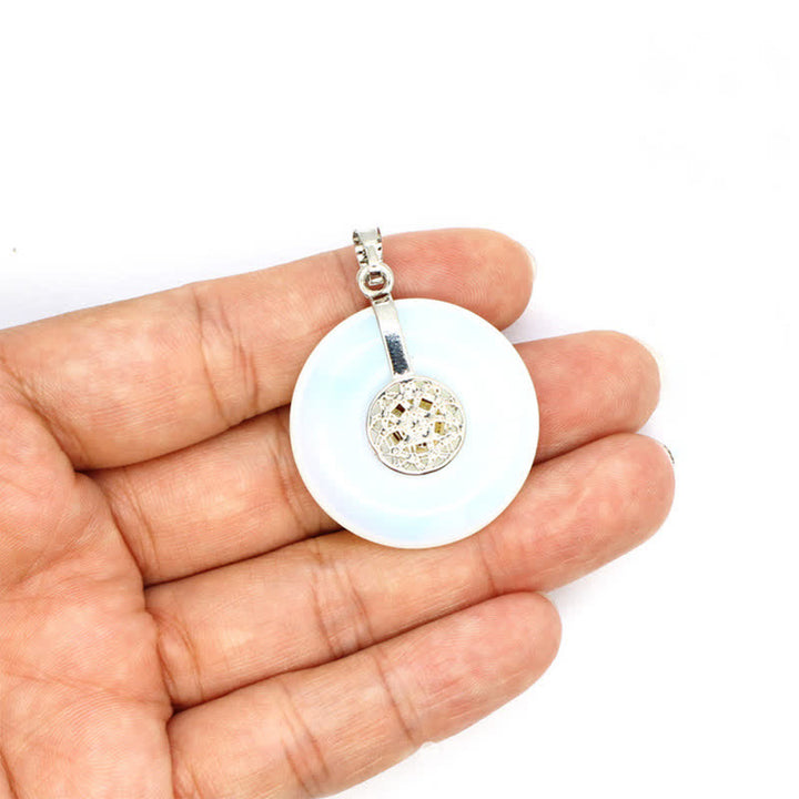 Collier Arbre de vie avec boucle de paix en cristal naturel Olivenorma