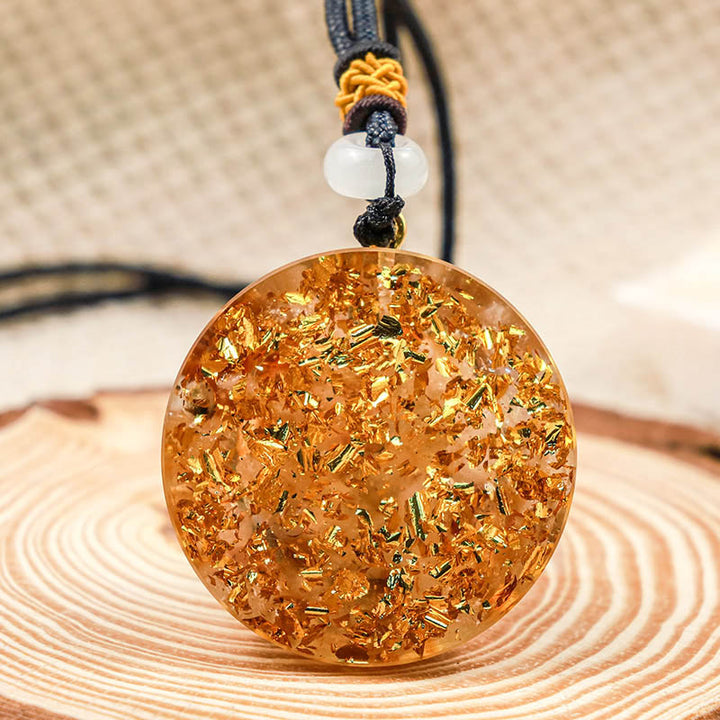 Collier Hamsa romantique en pierre de soleil